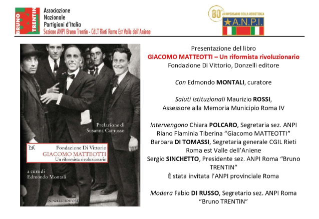 Presentazione del libro GIACOMO MATTEOTTI - Un riformista rivoluzionario
