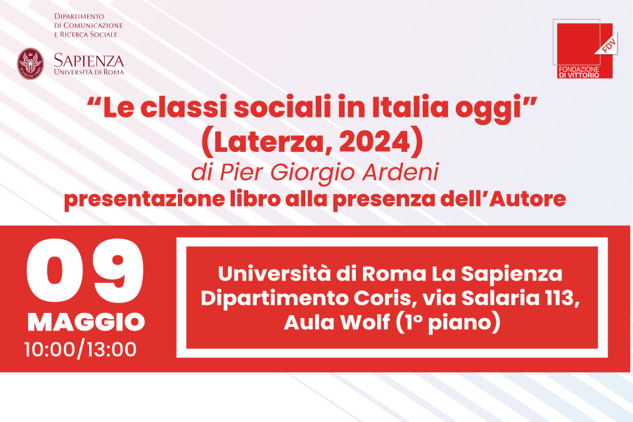 Presentazione del libro "Le classi sociali in Italia oggi" di Pier Giorgio Ardeni