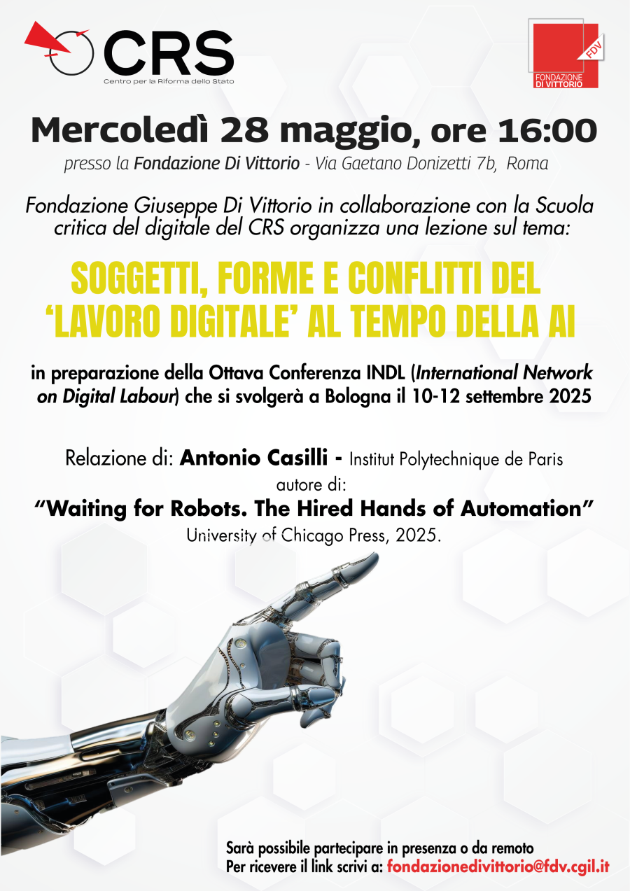 SOGGETTI, FORME E CONFLITTI DEL 'LAVORO DIGITALE' AL TEMPO DELLA AI