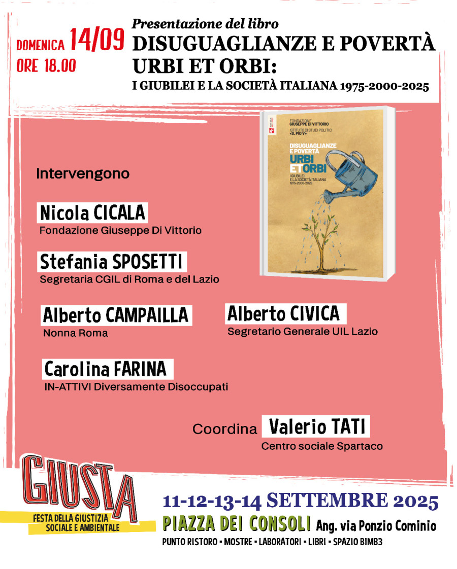 locandina dell'evento con copertina del volume e nomi di chi partecipa alla presentazione