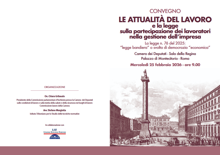 Le attualità del lavoro e la legge sulla partecipazione dei lavoratori nella gestione dell’impresa