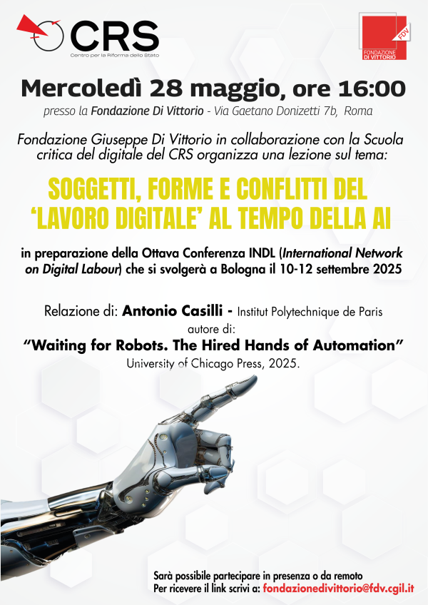 SOGGETTI, FORME E CONFLITTI DEL 'LAVORO DIGITALE' AL TEMPO DELLA AI