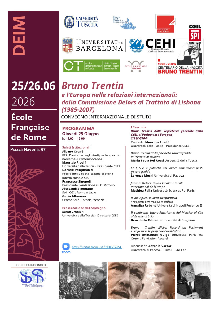 Bruno Trentin e l’Europa nelle relazioni internazionali: dalla Commissione Delors al Trattato di Lisbona (1985-2007)