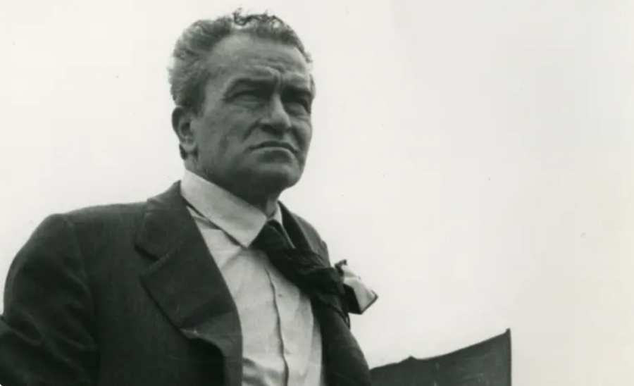 l'immagine mostra un giovane Piero Ingrao, con il volto corrucciato