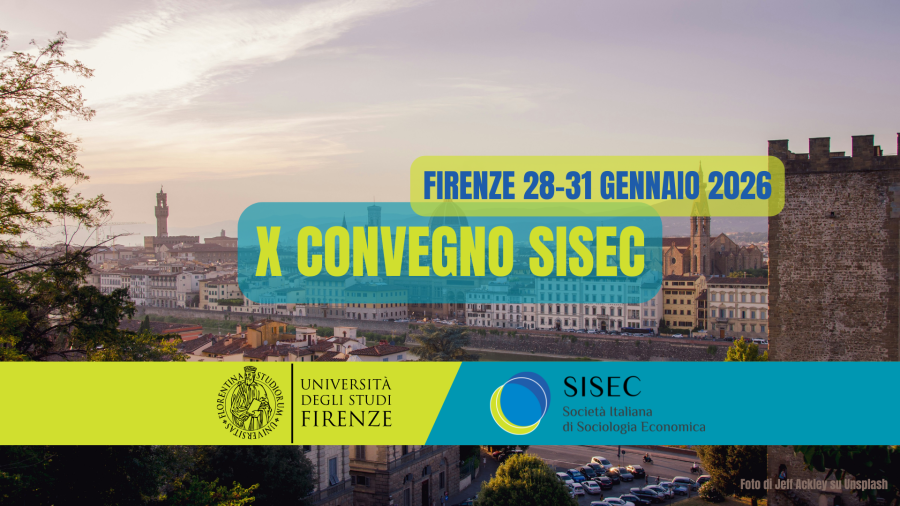 l'immagine mostra la grafica del convegno su uno sfondo del paesaggio di Firenze