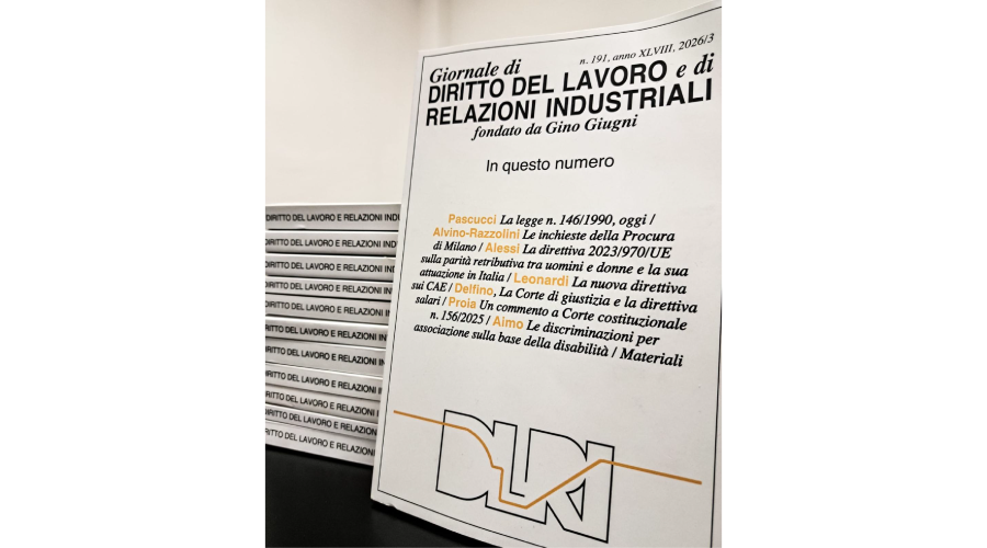 Copertina Giornale di Diritto del Lavoro e di Relazioni Industriali