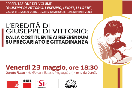 Presentazione del volume "Giuseppe Di Vittorio. L'esempio, le idee, le lotte" a Casetta Rossa
