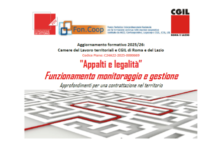 Appalti e legalità: una giornata di formazione e confronto per la CGIL Roma e Lazio